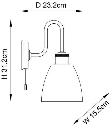 Endon 95506 - Fürdőszobai fali világítótest PIPER 1xE27/10W/230V IP44 fényes króm