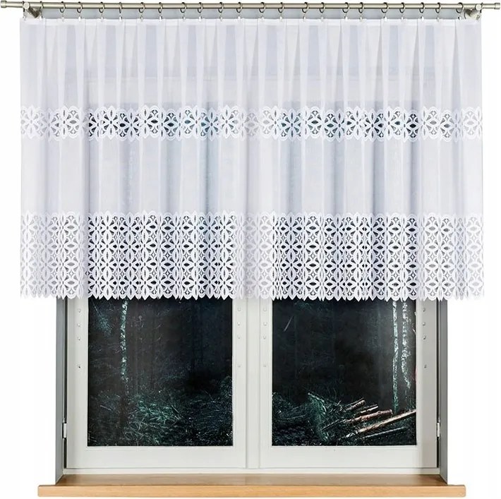 Adrianna Jacquard mintás függöny 018869 magasság 100cm, fehér színben (méterenként)