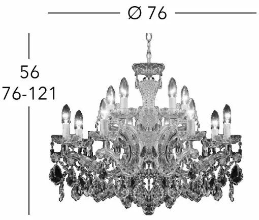 Kolarz 3149.88+4.3.KoT - MARIA LOUISE kristály csillár 12xE14/40W/230V 24K arany