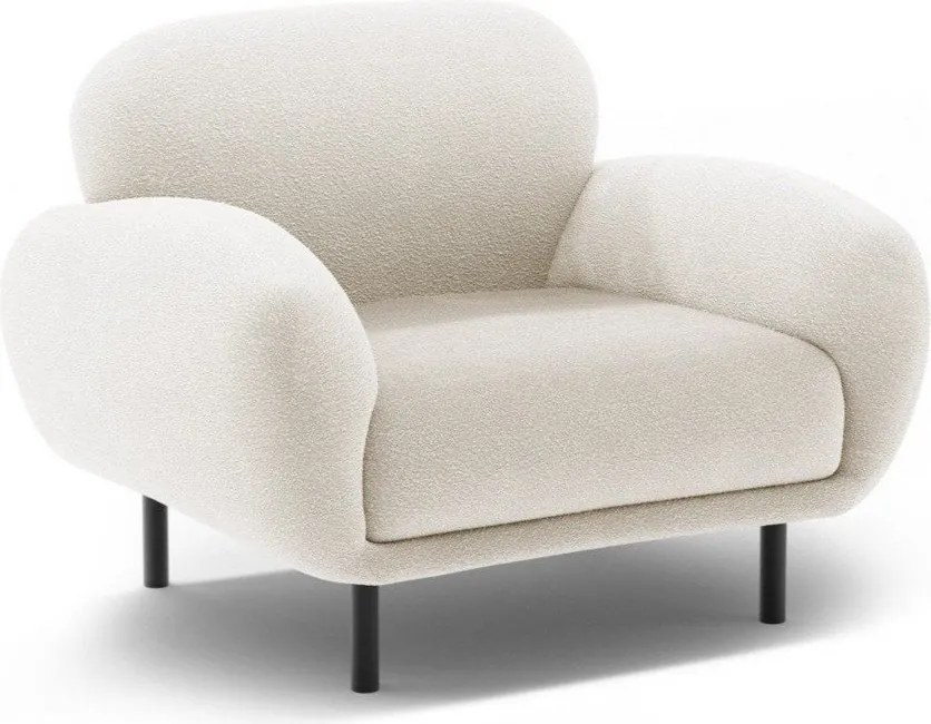 Fehér buklé fotel Poppy – Micadoni