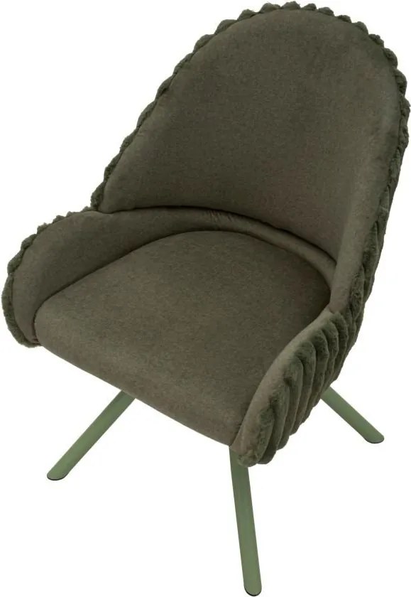 Zöld kárpitozott karfás étkezőfotel szett 2 db-os Stockholm – Mauro Ferretti