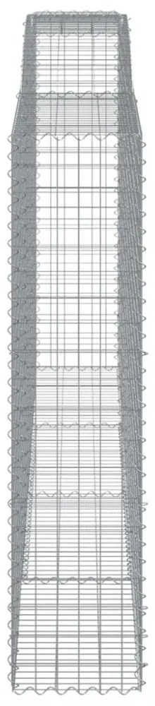 vidaXL 5 db íves horganyzott vas gabion kosár 400x50x200/220 cm