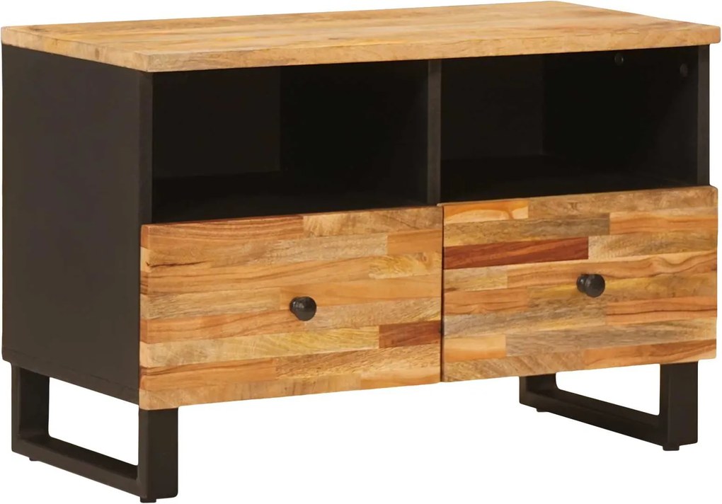 vidaXL TV szekrény tárolóval Barna 70 x 33 x 46 cm Tömör Mangófát