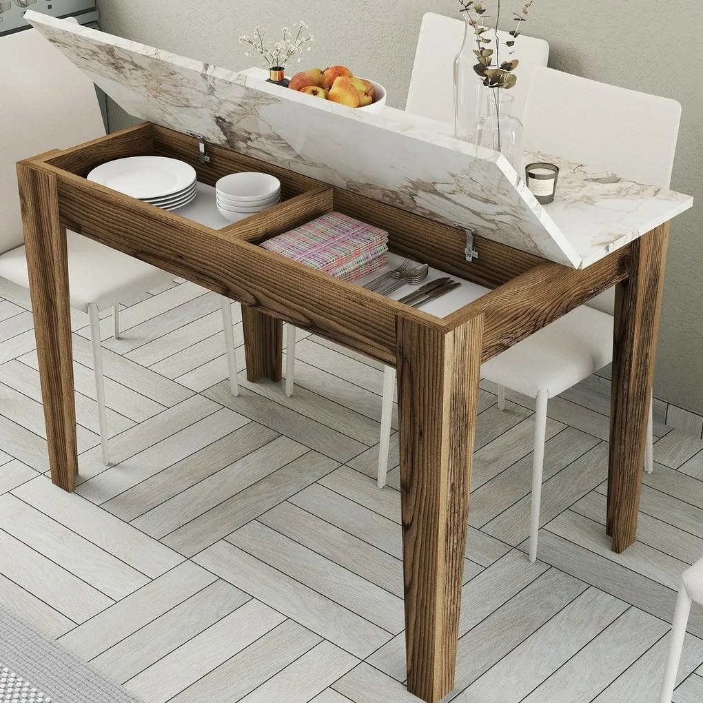 Kiev White and Walnut étkezőasztal