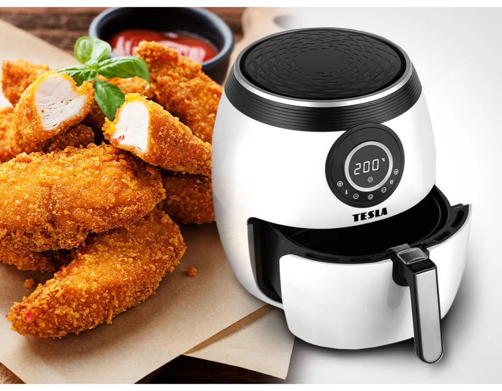 TESLA AirCook Q50 XL multifunkciós digitális forró levegő sütő - fehér