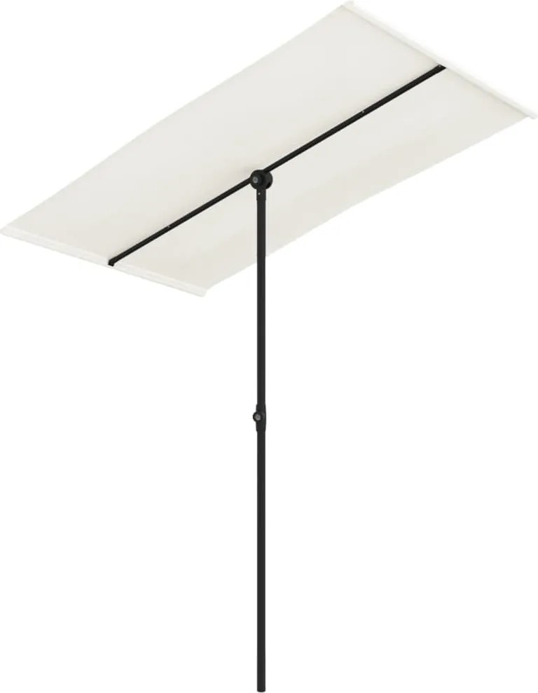 vidaXL homokfehér kerti napernyő alumíniumrúddal 180 x 110 cm