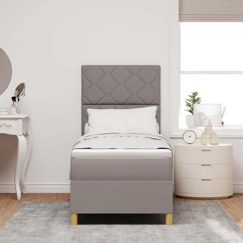 Box Spring Ágy Matraccal & LED Topszínű 80x200 cm Szövet