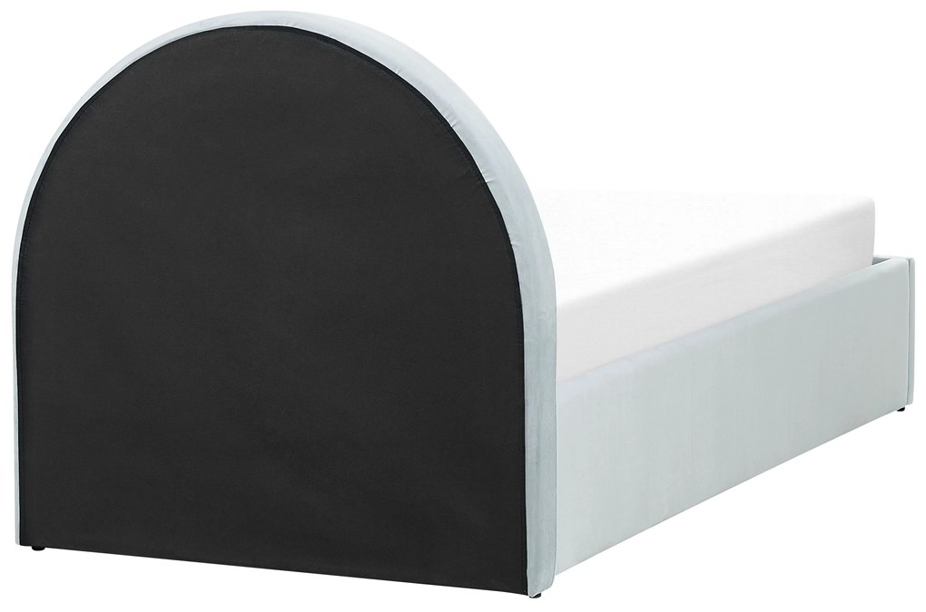 Világoskék bársony ágyneműtartós ágy 90 x 200 cm ANET Beliani