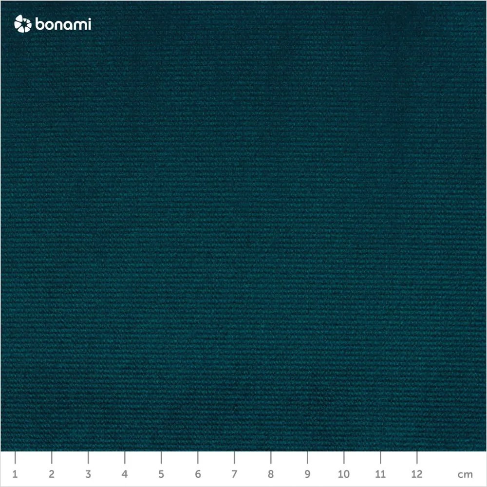 Petróleumkék bársony kinyitható sarokkanapé (bal oldali) Lofty Lilly – Miuform