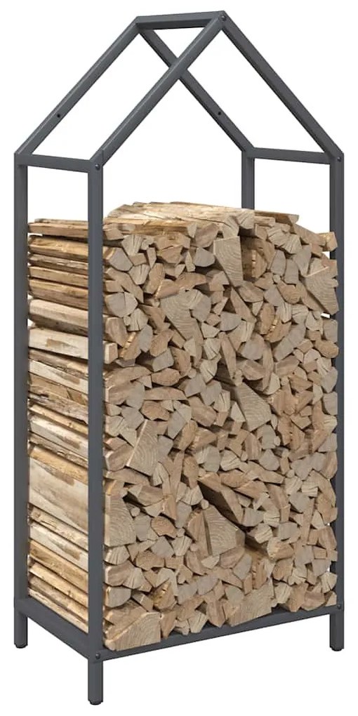 antracitszürke hidegen hengerelt acél tűzifatároló 40x25x90 cm