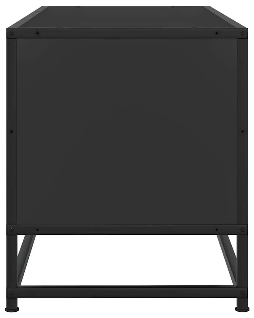fekete szerelt fa és fém TV-szekrény 80x34,5x40 cm