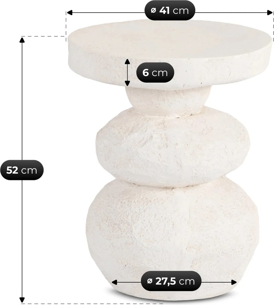 Modern dohányzóasztal LOVI 41 cm, krémbézs