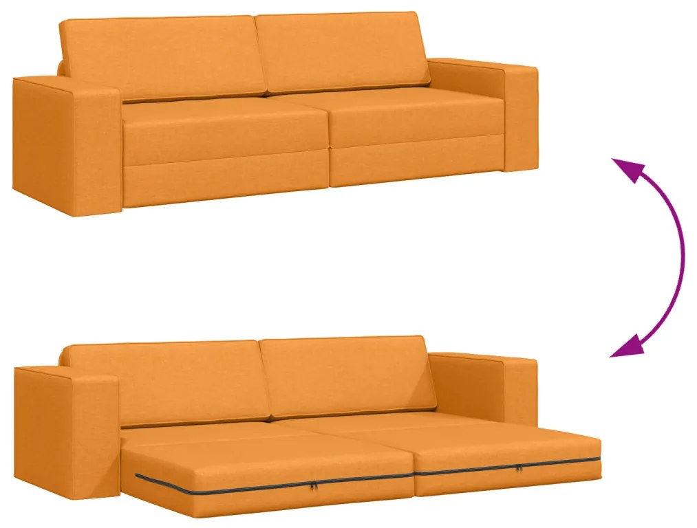 Faliszófa Ágy 2-az-1 Sötét Sárga 245x150x60.5 cm Szövet