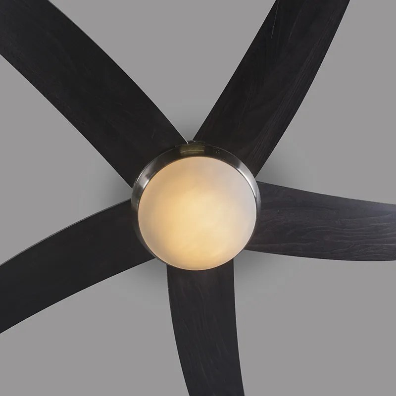 Ventilátor acél fekete famintával 132 cm távirányítóval - Cool
