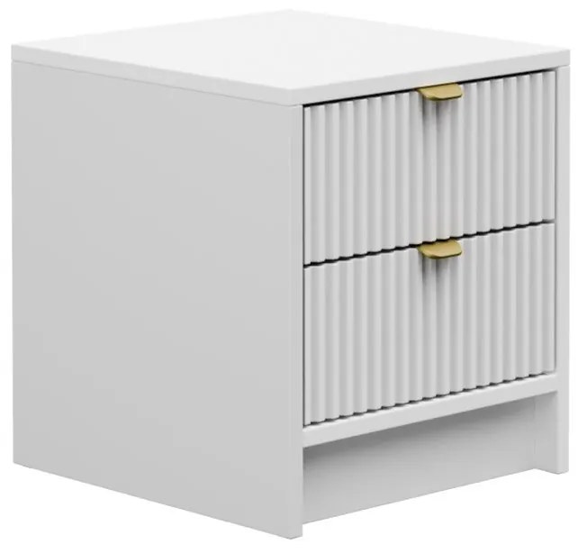 Éjjeliszekrény Rozoma 2SZ (fehér velvet + arany) . 1104521