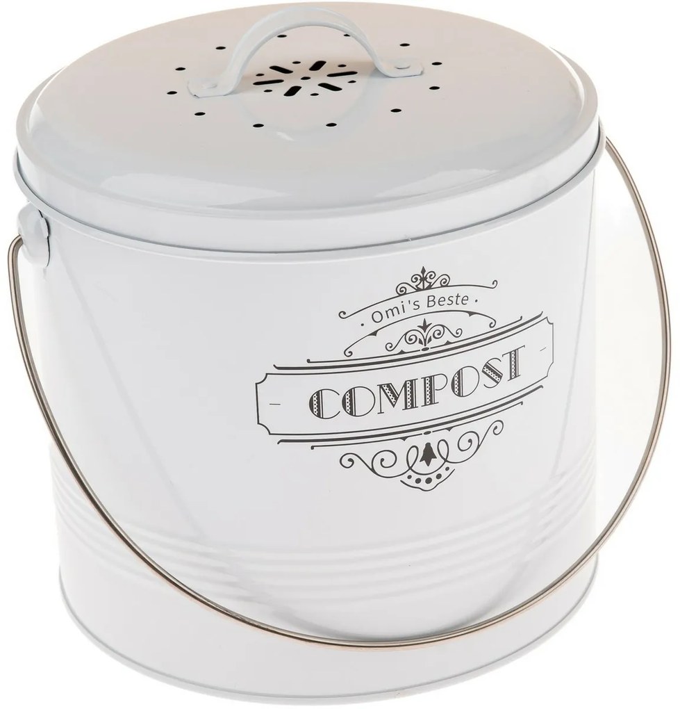 Fém komposzttartály szénszűrővel, 8 l