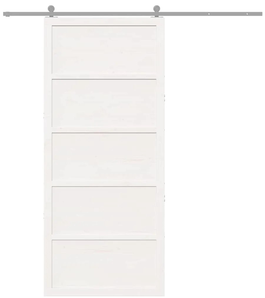Pajtaajtó Fehér 100 x 208 cm Tömör fenyőfa