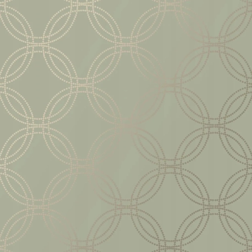 Zöld Fali Tapéta Fényes Kör Minta