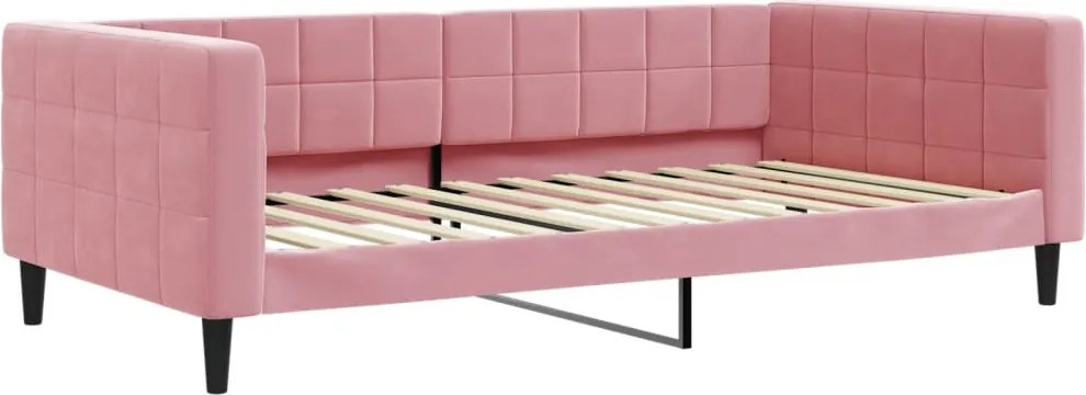 vidaXL rózsaszín bársony kanapéágy 100 x 200 cm
