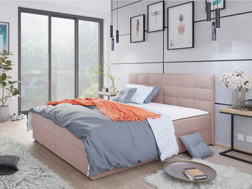 Franciaágy Boxspring Sebastian -1 (140x200) (Rico 19). 1059683