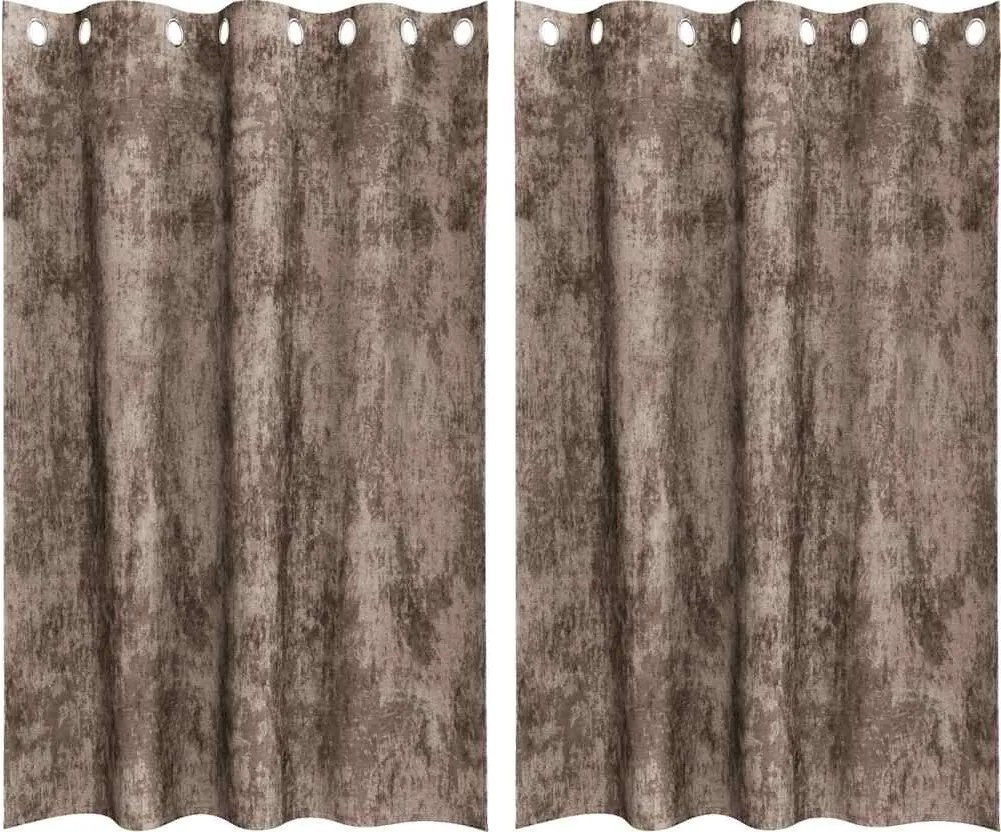 vidaXL Bársonyfüggönyök 2 pcs Cappuccino 175 x 140 cm Bársony