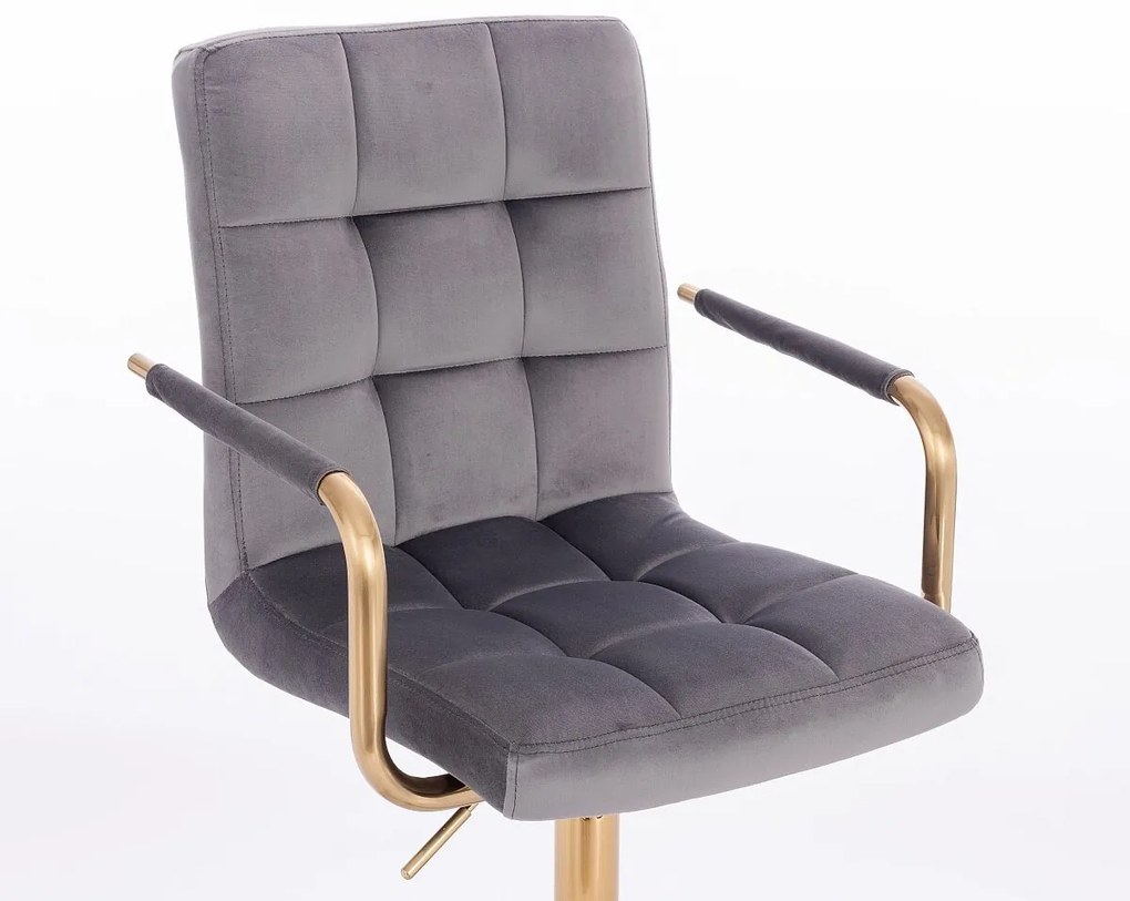 HC1015KP Grafit modern velúr szék arany lábbal