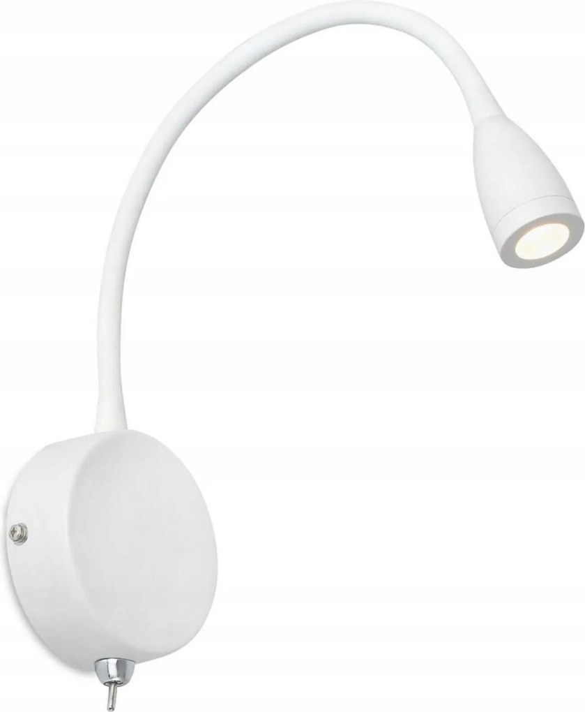 Faro Loke fehér Led fali lámpa kapcsolóval, 6W, 3000K, IP20
