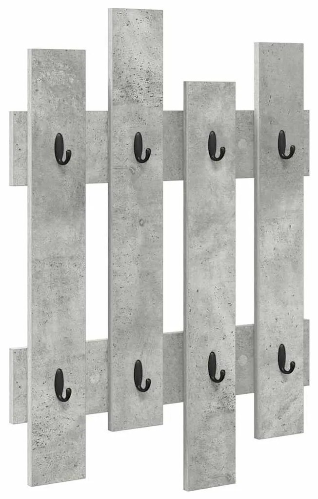 Fali Kabáthorog tárolóval Beton szürke 60 x 3 x 82 cm Faanyag