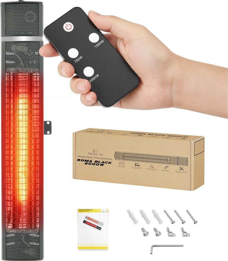 Hősugárzó Infravörös terasz fali elektromos radiátor 2kW