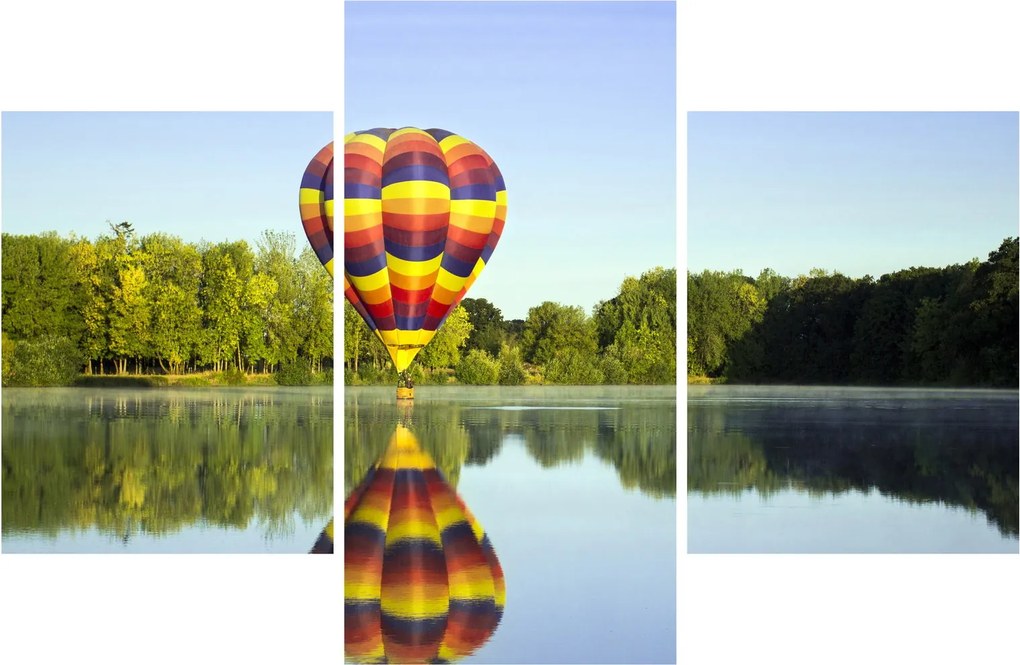 Hőlégballon a tónál képe (90x60 cm)