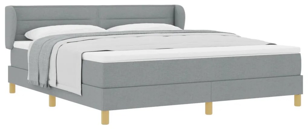 vidaXL Boxspring Ágy Mattal Világosszürke 180x200 cm Szövet