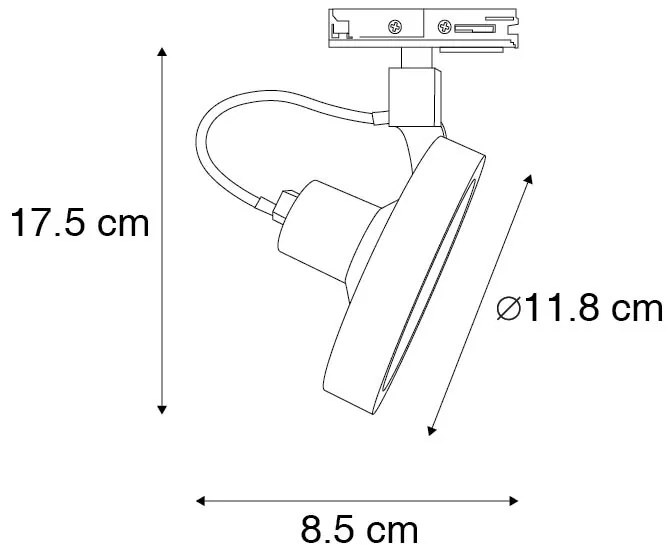 Sín spot lámpa 1 fázisú fekete - Go