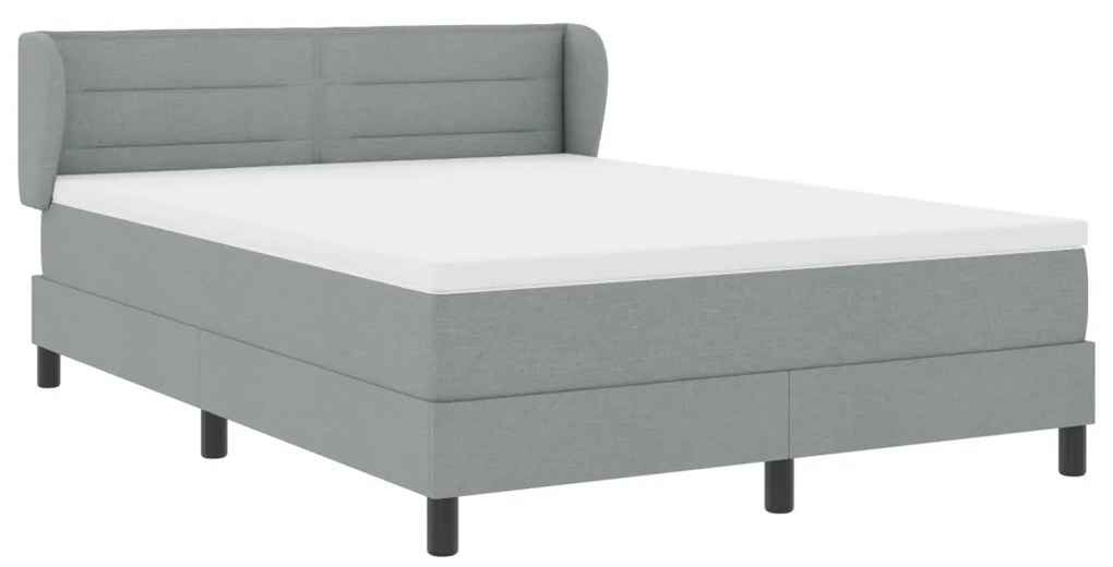Boxspring Ágy Mattresszel - Világosszürke, 160x200 cm, Szövet