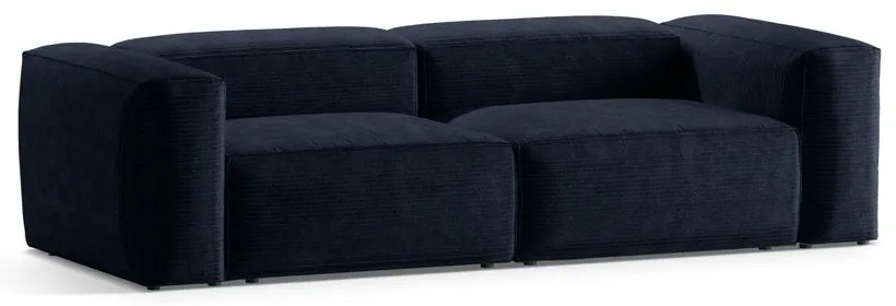 Sötétkék kordbársony kanapé 264 cm Bergano – Cosmopolitan Design