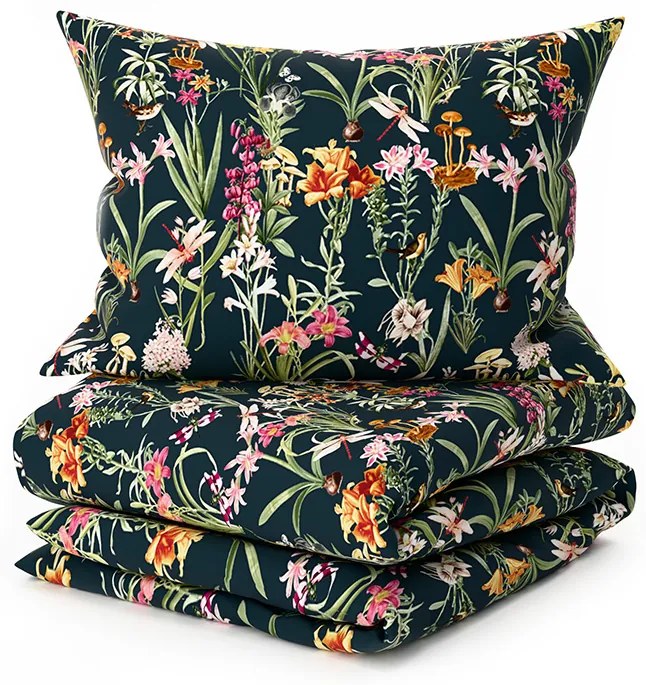 Pamut ágynemű MYSTIC GARDEN sötétzöld Ágyneműhuzat mérete: 70 x 90 cm | 140 x 200 cm