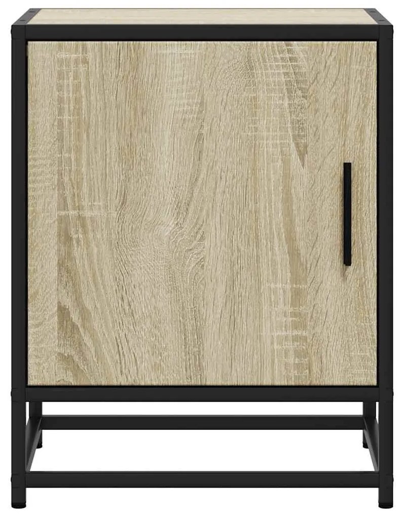 Éjjeliszekrények 2 db Sonoma tölgy 40x31x50 cm Gépi fa és fém
