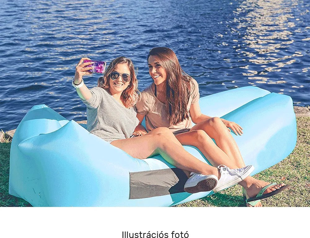 Felfújható babzsák/lazy bag, kék, LEBAG