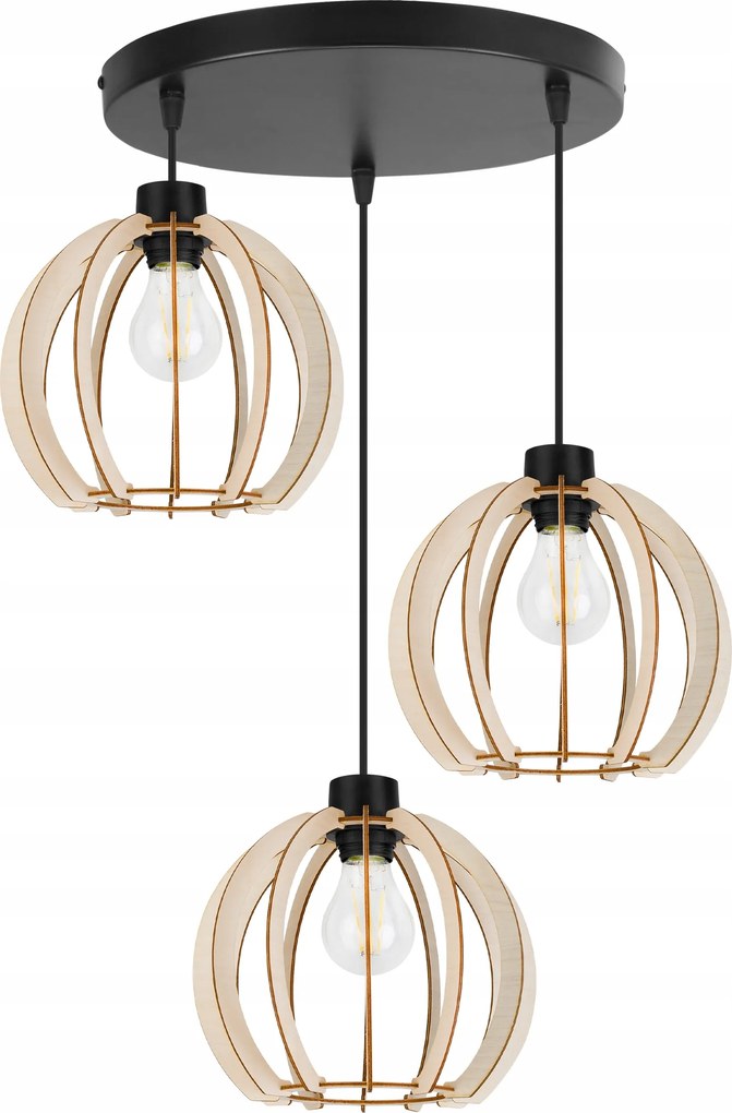 Mennyezeti Lámpa Lógó Hármas Csillár Fa Modern Boho Led