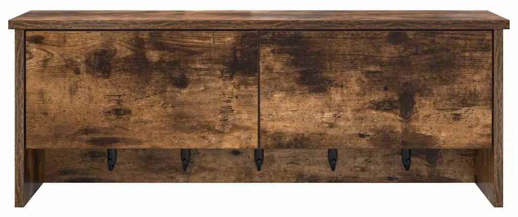 Fali Kabáthorog polcokkal Füstölt tölgy 80 x 20 x 30 cm Faanyag