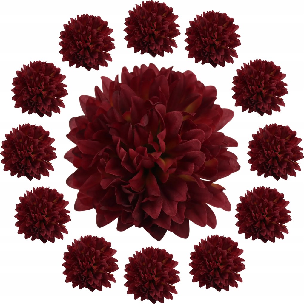 Krizantém Termék Nagy Mesterséges Piros 14 x 7 cm RT6422-M53 12 db