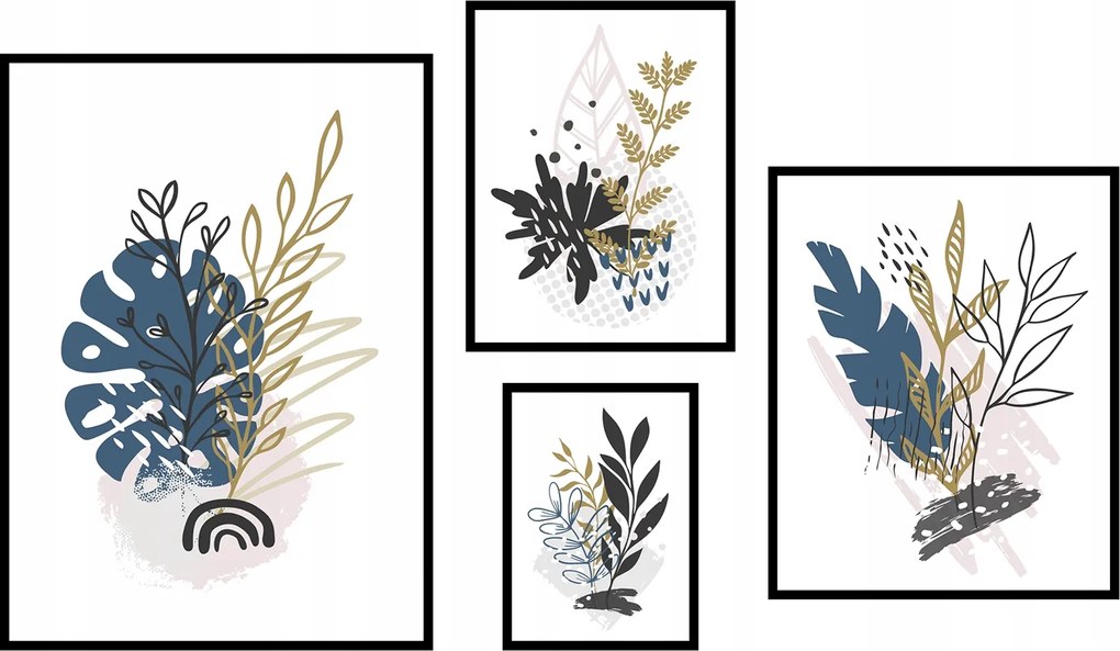 Poszterek a csomagban 4db modern növény grafika