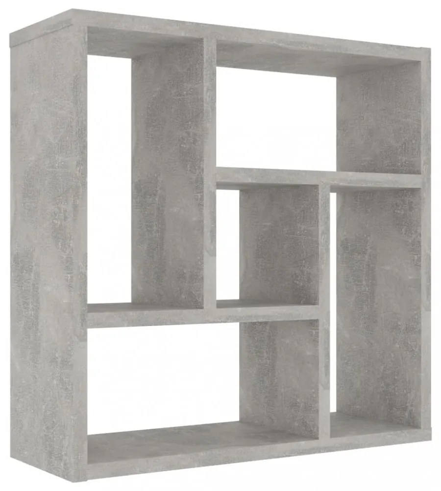 betonszürke szerelt fa fali polc 45,1 x 16 x 45,1 cm