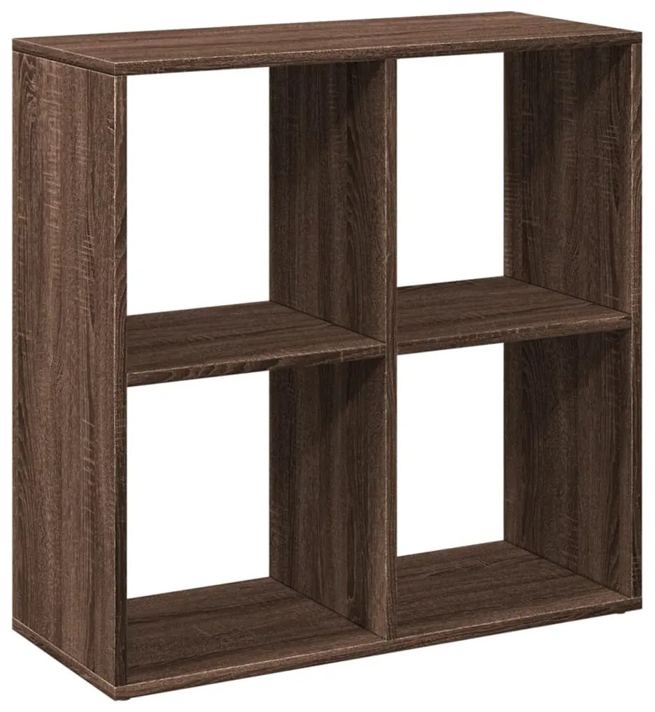 barna tölgy szerelt fa elválasztó könyvespolc 69,5x29x69,5 cm
