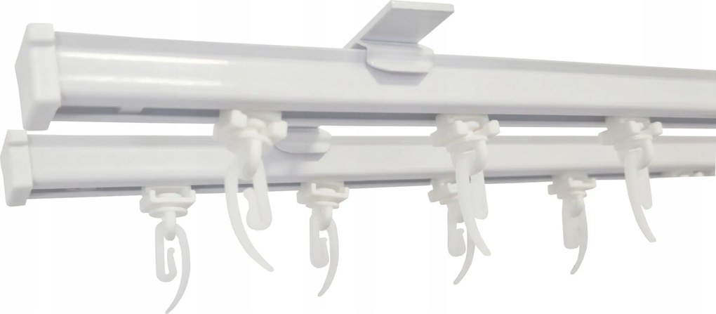 Dupla mennyezeti függönykarnis Mennyezeti Sín Alumínium fehér béka 150 cm