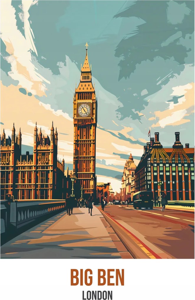 Poszter 30x40cm Big Ben, London