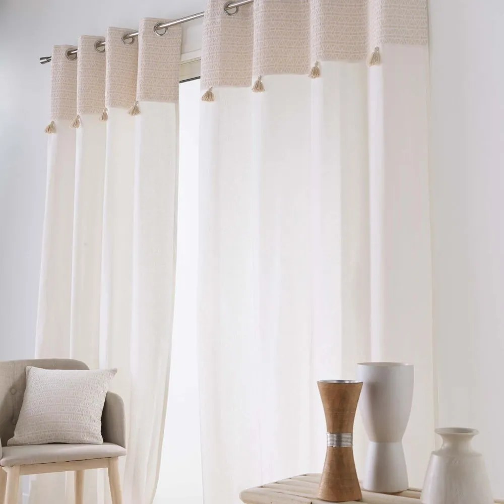Fehér-bézs pamutkeverék függöny 140x240 cm Milano – douceur d'intérieur