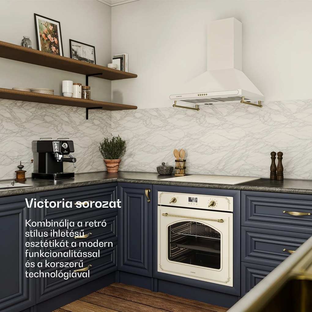 Klarstein Victoria Pyro-sütő | Elektromos tűzhely pirolízis funkcióval | 3150 W | 76 l | 60 cm