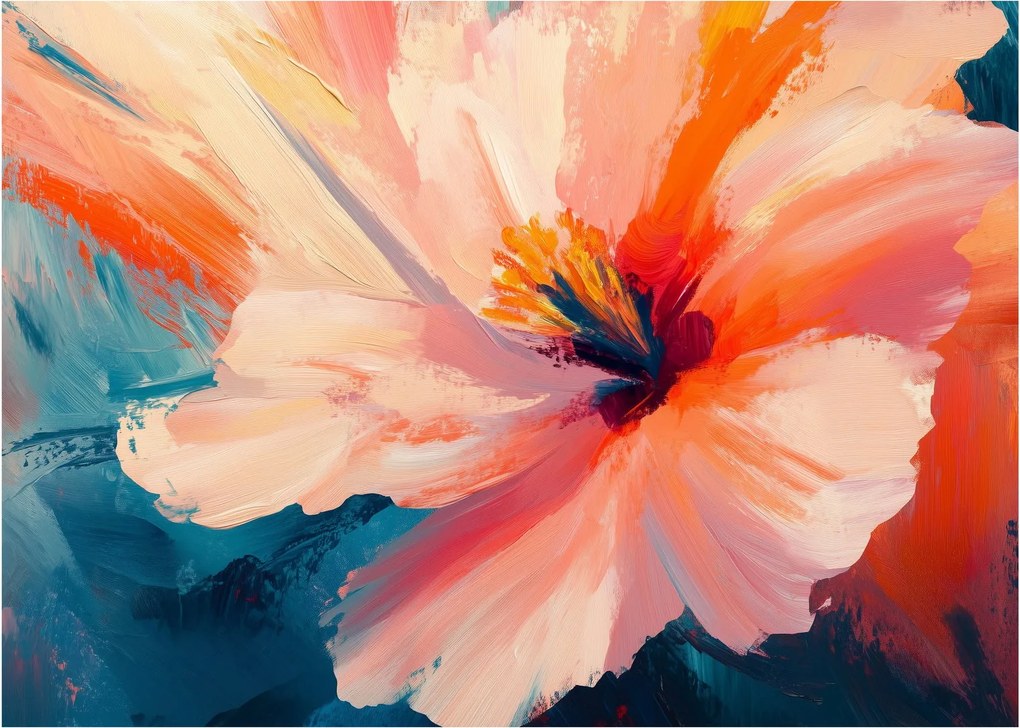 Kép - Festett virág (70x50 cm)