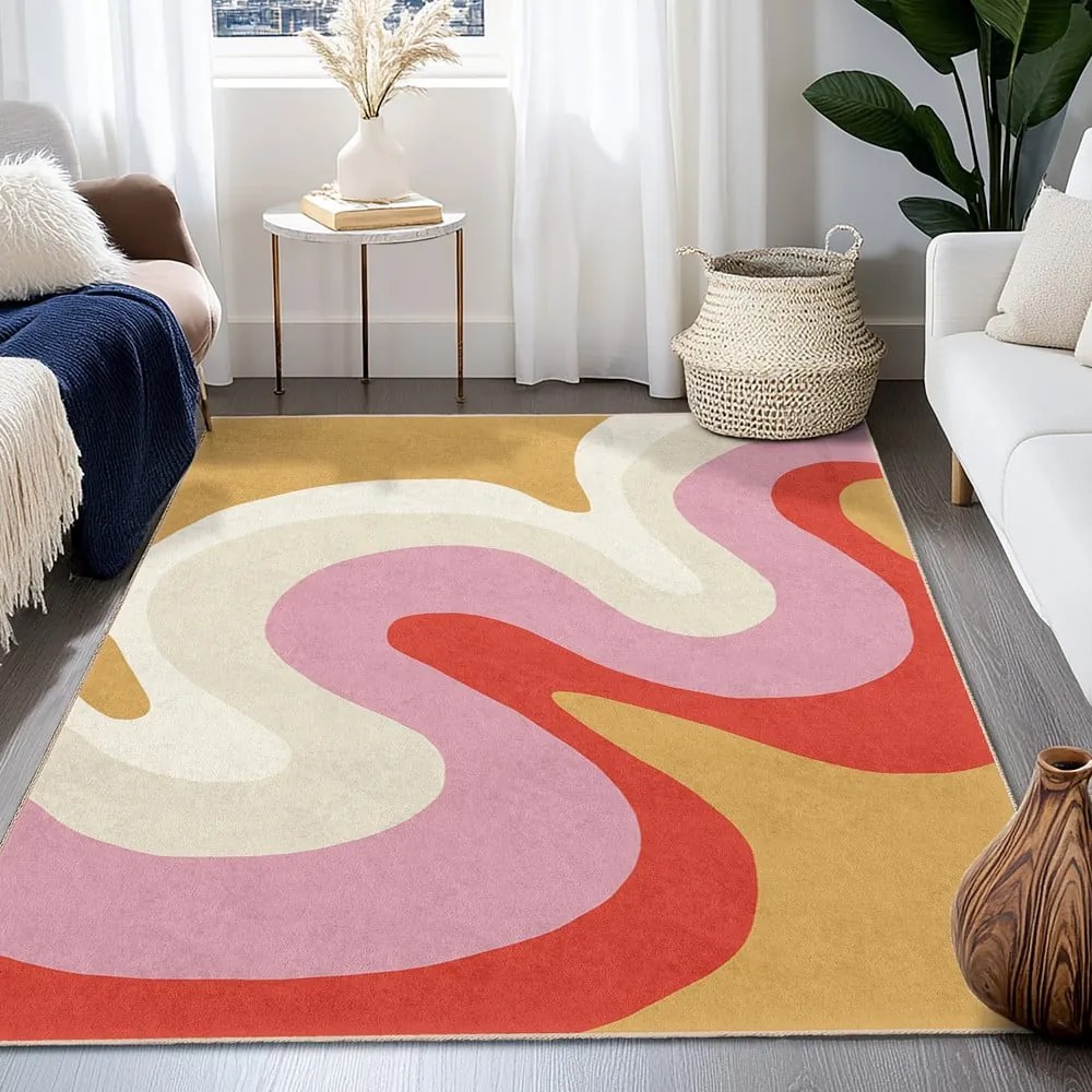 Sárga-rózsaszín mosható szőnyeg 120x180 cm Raspberry Creamsicle – Mila Home