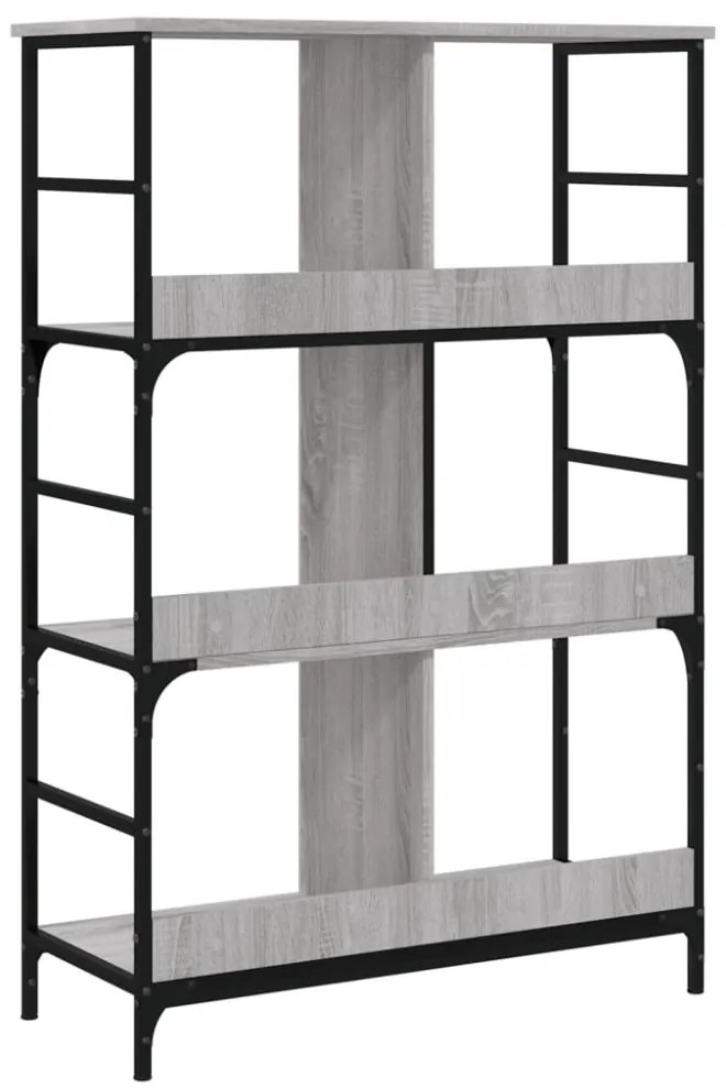 szürke sonoma színű szerelt fa könyvespolc 78,5 x 33 x 117,5 cm